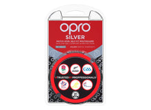 Load image into Gallery viewer, Opro silver mouthguard red/blu
