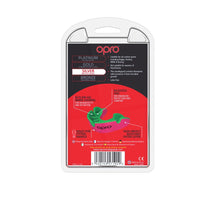 Load image into Gallery viewer, Opro silver mouthguard youth pnk/grn

