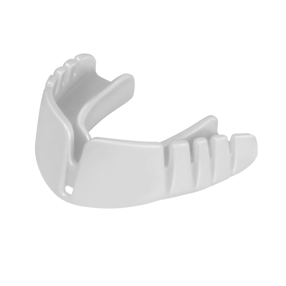 Opro snap-fit mouthguard with strap wht
