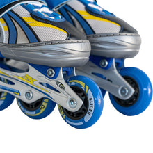 Load image into Gallery viewer, Slider inline adjustable skate blue yellow
