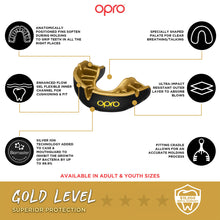 Load image into Gallery viewer, Opro gold mouthguard black gold
